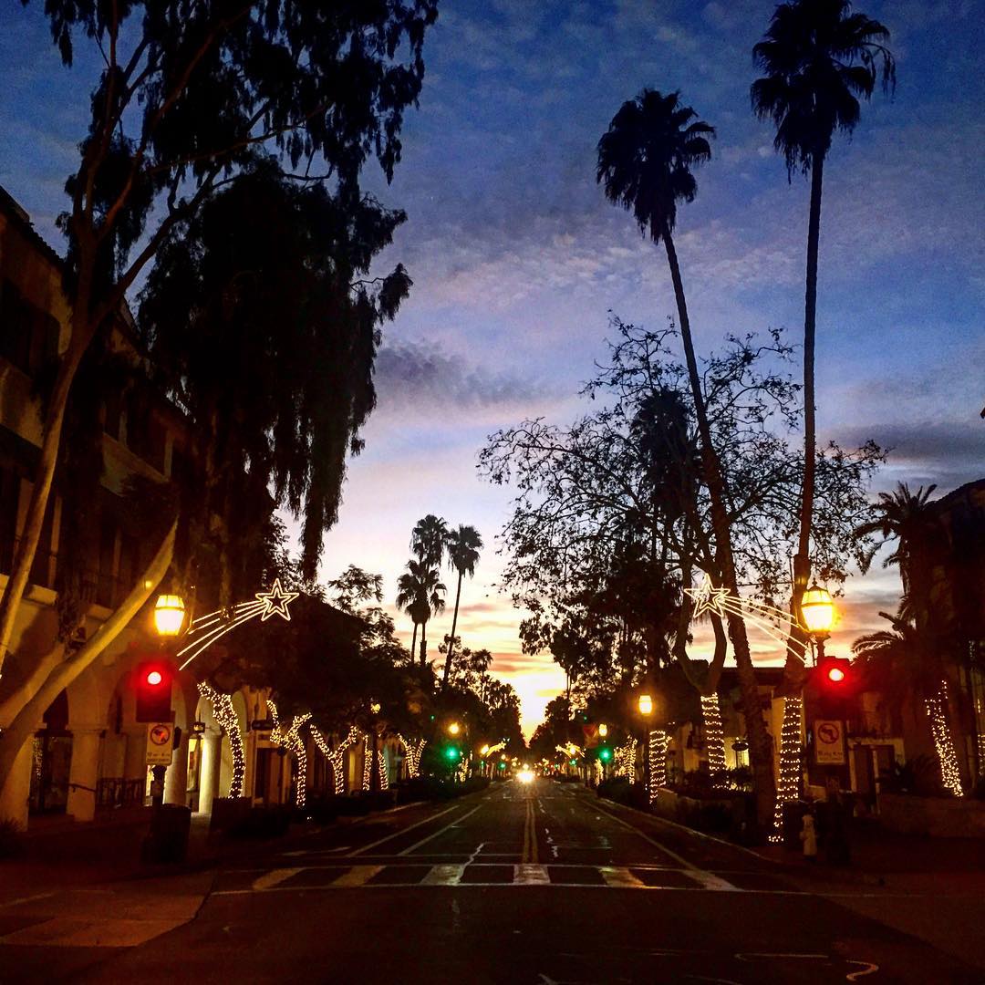 Santa Barbara at dawn, four days before Christmas