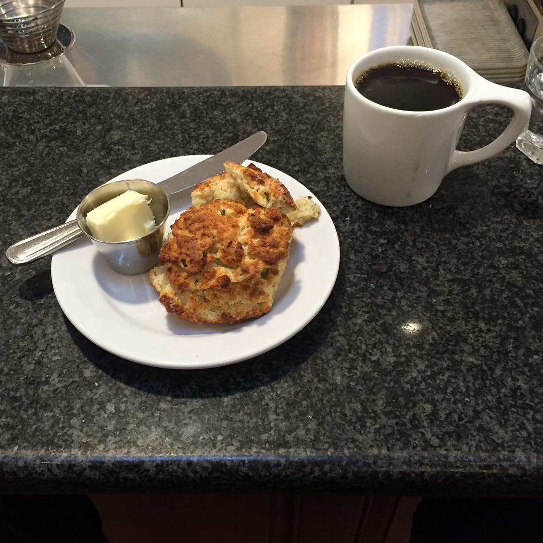 This jalapeño Gruyere scone from @thefrenchpress is no bacon cheddar biscuit - but hey, what is? Pretty darn good in its own right, though.