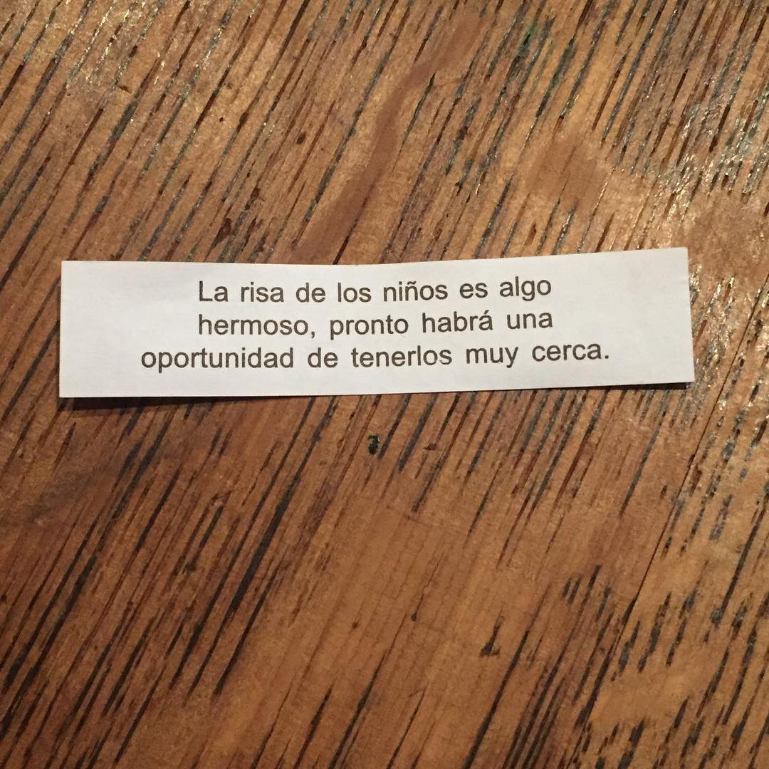 Meanwhile in Califas: our fortune cookies are written en español.