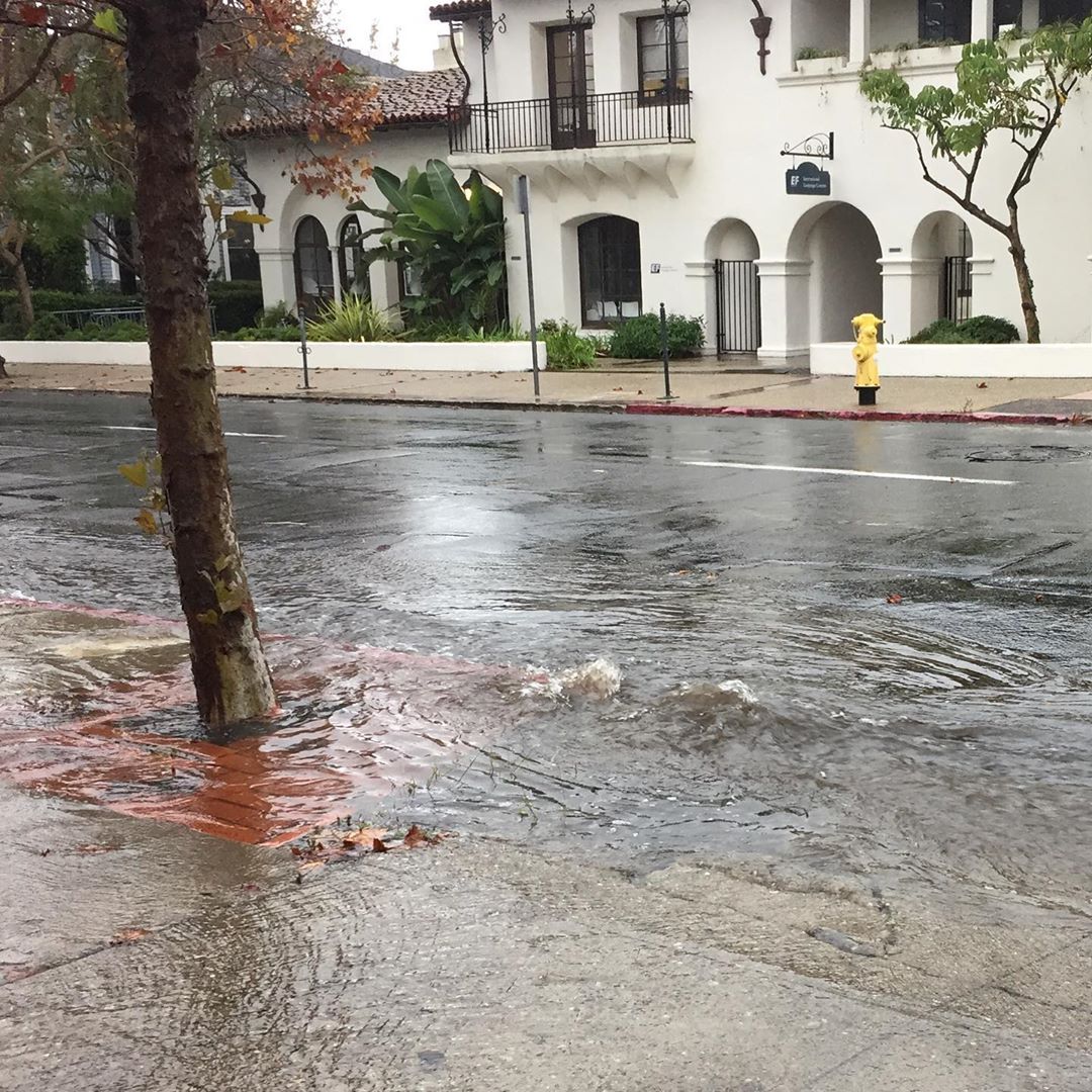 Flash flood warning this morning in Santa Barbara. Our town really can’t handle anything but the lightest of rain, but we’re into it anyways.